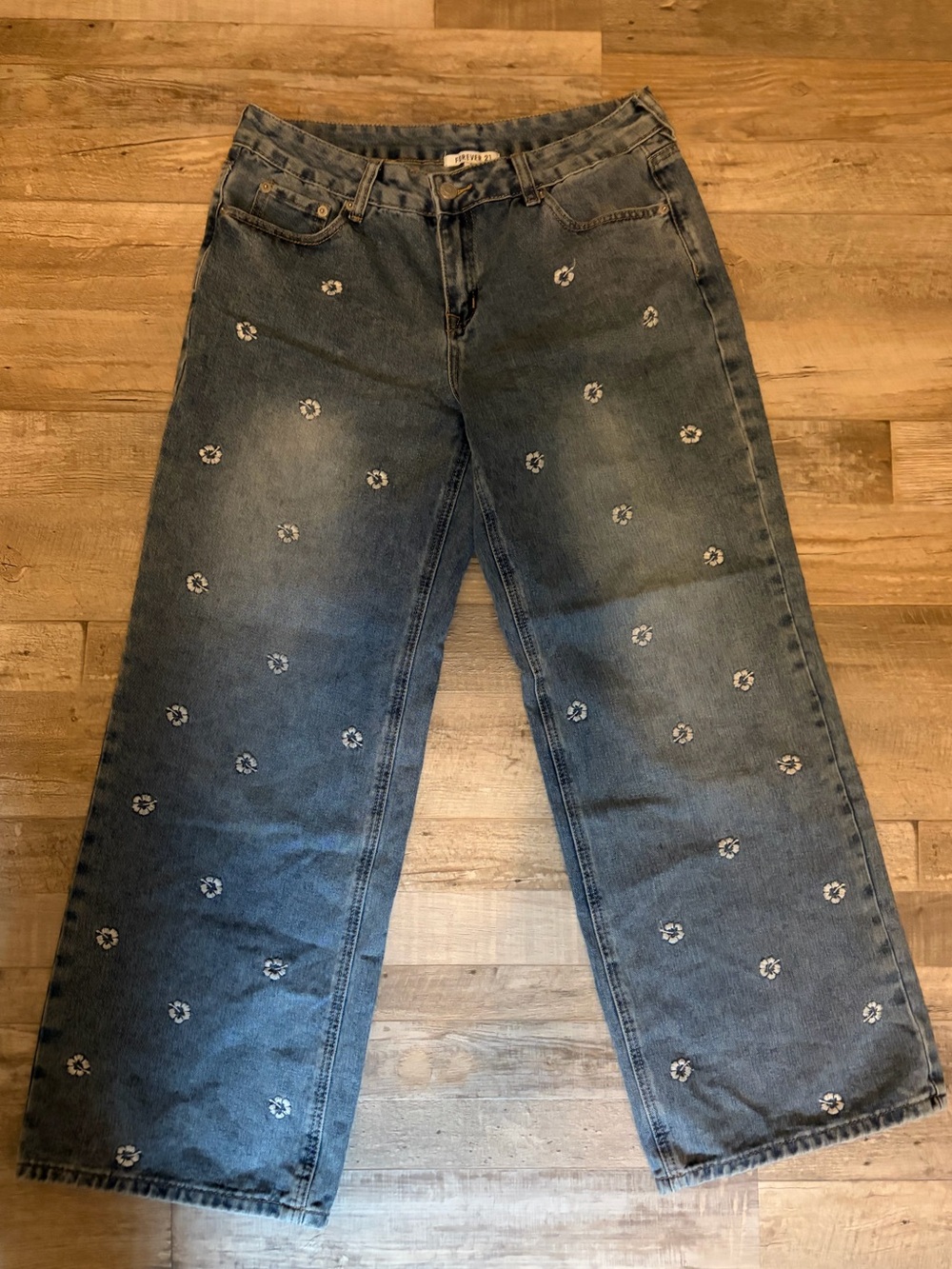 Forever 21 Embroidered Jeans
